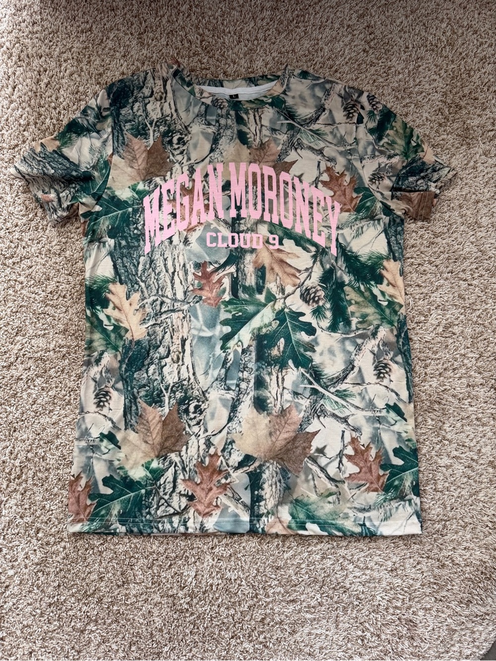 Megan Moroney Camo Tee with Pink Logo ADULT SIZE LARGE